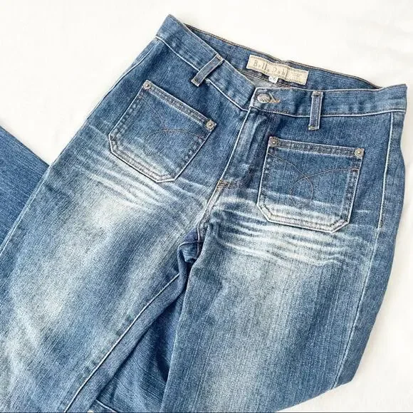 Bella Dahl flare jeans blue denim size 26 pocket whiskering washed revolve - Picture 2 of 8